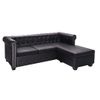 Sofá Chesterfield Con Forma L Cuero Sintético Negro Vidaxl