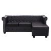 Sofá Chesterfield Con Forma L Cuero Sintético Negro Vidaxl