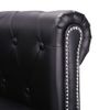 Sofá Chesterfield Con Forma L Cuero Sintético Negro Vidaxl