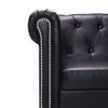 Sofá Chesterfield Con Forma L Cuero Sintético Negro Vidaxl