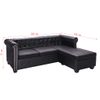 Sofá Chesterfield Con Forma L Cuero Sintético Negro Vidaxl