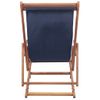 Silla De Playa Plegable De Tela Y Estructura De Madera Azul Vidaxl