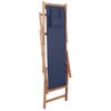 Silla De Playa Plegable De Tela Y Estructura De Madera Azul Vidaxl