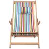 Silla De Playa Plegable De Tela Y Estructura Madera Multicolor Vidaxl