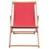 Silla De Playa Plegable De Tela Y Estructura De Madera Roja Vidaxl