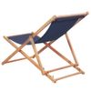 Silla De Playa Plegable Estructura De Madera Y Tela Azul Vidaxl