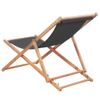 Silla De Playa Plegable Estructura De Madera Y Tela Gris Vidaxl