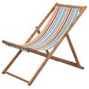 Silla De Playa Plegable Estructura Madera Y Tela Multicolor Vidaxl