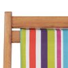 Silla De Playa Plegable Estructura Madera Y Tela Multicolor Vidaxl