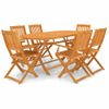 Set Comedor De Jardín Plegable 7 Pzas Madera Maciza De Acacia Vidaxl