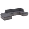 Set De Muebles De Jardín 6 Pzas Y Cojines Ratán Sintético Gris Vidaxl