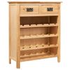 Mueble Botellero De Madera Maciza De Roble 72x32x90 Cm Vidaxl