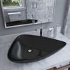 Lavabo De Cerámica Triangular Negro 645x455x115 Mm Vidaxl