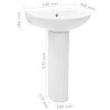 Lavabo De Pie De Cerámica Blanco 520x440x190 Mm Vidaxl