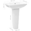 Lavabo De Pie De Cerámica Blanco 580x470x200 Mm Vidaxl