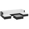 Set Muebles De Jardín 7 Piezas Y Cojines Ratán Sintético Negro Vidaxl