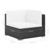 Set Muebles De Jardín 7 Piezas Y Cojines Ratán Sintético Negro Vidaxl