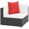 Set Muebles De Jardín 7 Piezas Y Cojines Ratán Sintético Negro Vidaxl