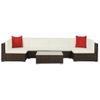 Set Muebles De Jardín 7 Piezas Y Cojines Ratán Sintético Marrón Vidaxl