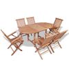 Set De Comedor De Jardín 7 Piezas De Madera Maciza De Teca Vidaxl