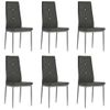 Sillas Comedor 6 Unidades Cuero Artificial Gris Vidaxl