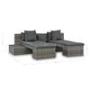 Set De Muebles De Jardín 4 Pzas Y Cojines Ratán Sintético Gris Vidaxl