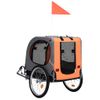 Remolque De Bicicleta Para Mascotas Naranja Y Gris Vidaxl