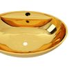 Lavabo Con Rebosadero 58,5x39x21 Cm Cerámica Dorado Vidaxl