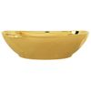 Lavabo Con Rebosadero 58,5x39x21 Cm Cerámica Dorado Vidaxl