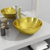 Lavabo 32,5x14 Cm Cerámica Dorado Vidaxl