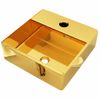 Lavabo Con Orificio Para Grifo 38x30x11,5 Cm Cerámica Dorado Vidaxl