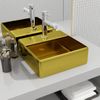 Lavabo Con Orificio Para Grifo 38x30x11,5 Cm Cerámica Dorado Vidaxl