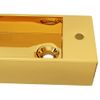 Lavabo Con Rebosadero 49x25x15 Cm Cerámica Dorado Vidaxl