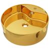 Lavabo Con Rebosadero 46,5x15,5 Cm Cerámica Dorado Vidaxl