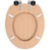 Asiento Inodoro Wc Con Tapa De Cierre Suave Mdf Diseño Bambú Vidaxl