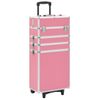 Maletín Trolley De Maquillaje De Aluminio Rosa Vidaxl