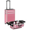 Maletín Trolley De Maquillaje De Aluminio Rosa Vidaxl