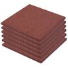 Losetas De Goma Protección De Caídas 6 Unidades 50x50x3cm Rojo Vidaxl