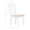 Sillas Comedor 4 Uds Madera Maciza Caucho Blanco Y Madera Claro Vidaxl