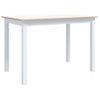 Mesa De Comedor De Madera De Caucho Blanco Marrón 114x71x75 Cm Vidaxl