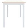 Mesa De Comedor De Madera De Caucho Blanco Marrón 114x71x75 Cm Vidaxl