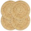 Manteles Individuales Redondos 4 Uds Yute Natural Liso 38 Cm Vidaxl