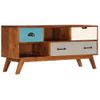 Mueble Para Tv Con 3 Cajones Madera Maciza Acacia 110x35x50 Cm Vidaxl