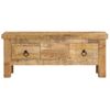 Mesa De Centro De Madera Maciza De Mango 90x45x35 Cm Vidaxl