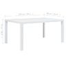 Mesa De Jardín Plástico Aspecto De Ratán Blanco 150x90x72 Cm Vidaxl