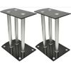 Soporte Para Altavoz, De Cristal Negro Y Aluminio, 2 Unidades Vidaxl