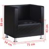 Sillón En Forma De Cubo De Cuero Sintético Negro Vidaxl