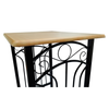 Set Mesa De Desayuno/comedor Madera Marrón Con Acero Negro Vidaxl