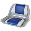 Asiento De Barco Respaldo Plegable Cojín Azul Blanco 48x51x41cm Vidaxl