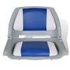 Asiento De Barco Respaldo Plegable Cojín Azul Blanco 48x51x41cm Vidaxl